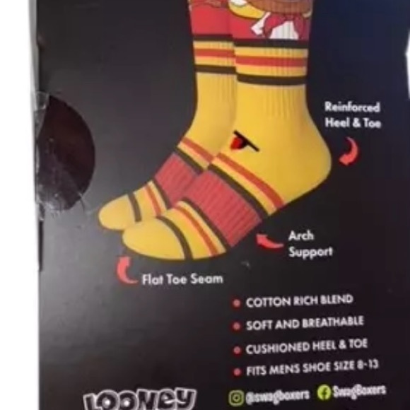 Looney Tunes Speedy Gonzales One Pair Men's Fun Novelty Crew Socks - Picture 4 of 4